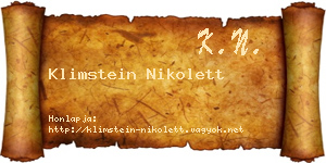 Klimstein Nikolett névjegykártya